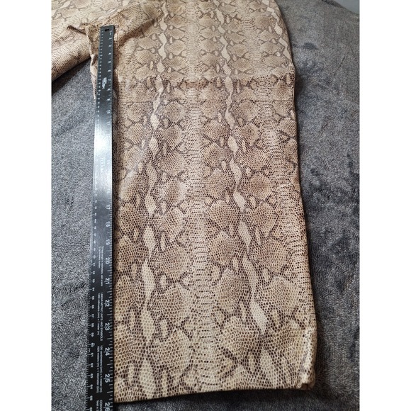 Dana Buckman Snake Print 100% Lambs Skin Pants Womens‎ 24 Beige Classic Animal - Picture 4 of 13